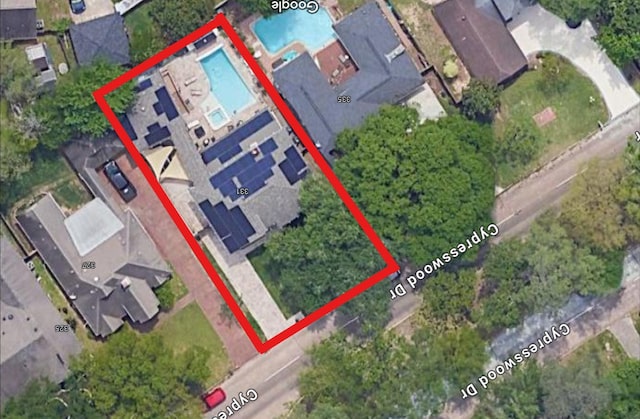 331 Cypresswood Dr, Spring, TX 77388 - aerial map of property and surrounding area with property boundaries highlighted