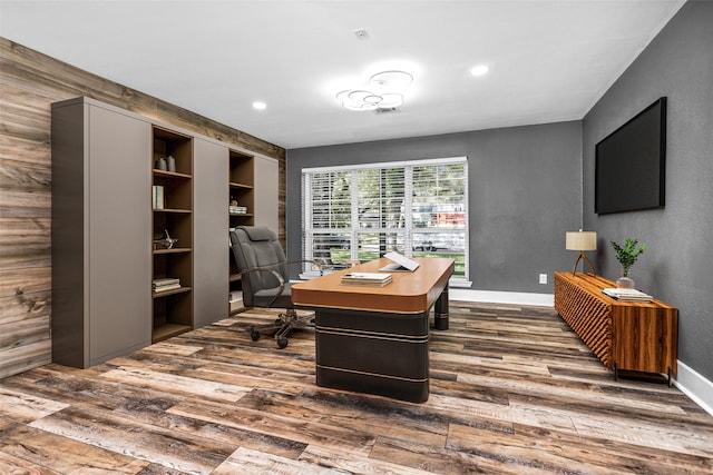 office featuring dark hardwood / wood-style flooring