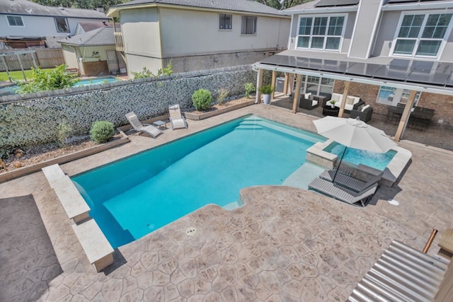 331 Cypresswood Dr, Spring, TX 77388 - view of pool featuring an outdoor living space, a patio area, and a fenced backyard