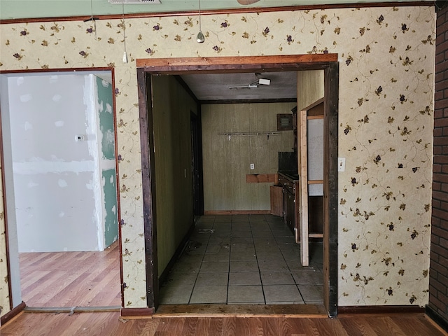 corridor featuring hardwood / wood-style flooring