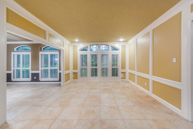 interior space with ornamental molding