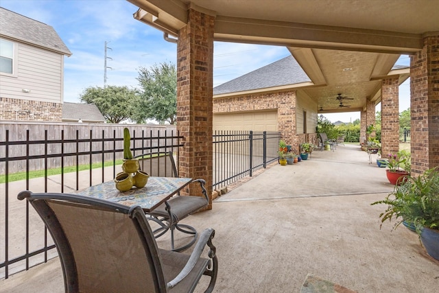 exterior space featuring a garage