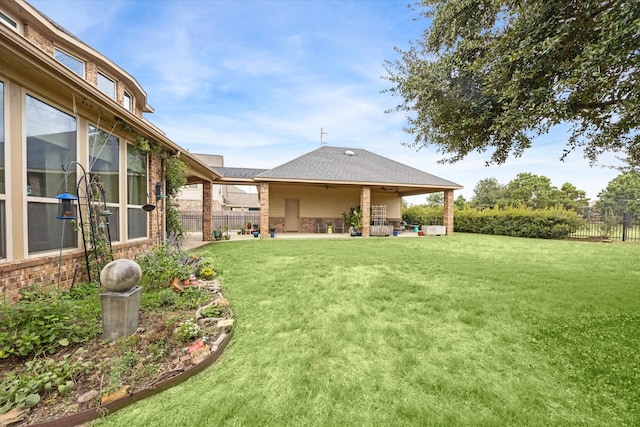 view of yard with a patio area