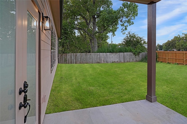 view of yard with a patio