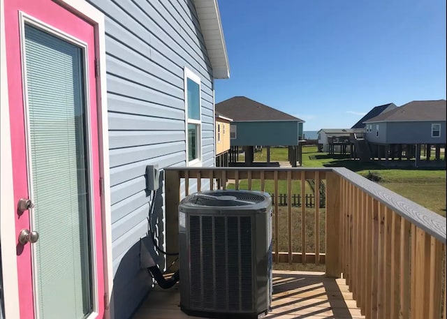 balcony with central air condition unit