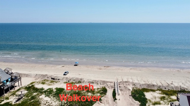 view of water feature with a view of the beach