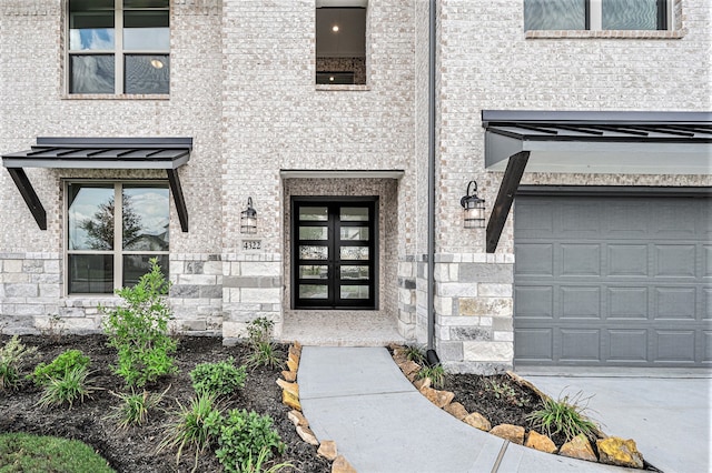 entrance to property with a garage