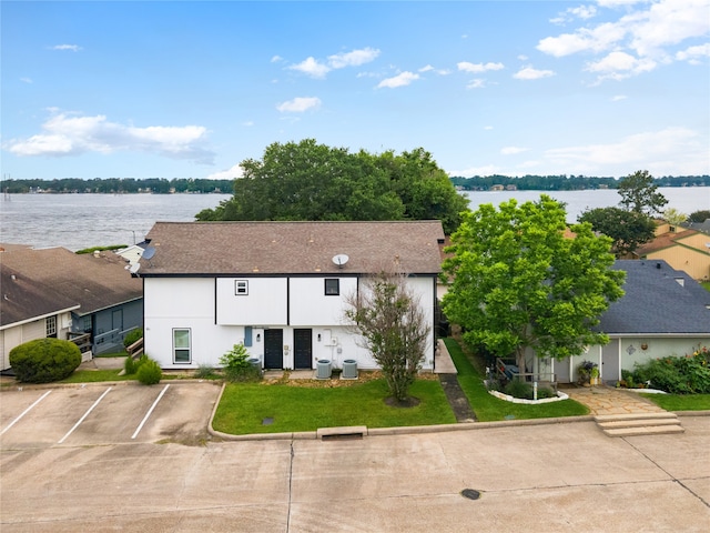 exterior space featuring a water view