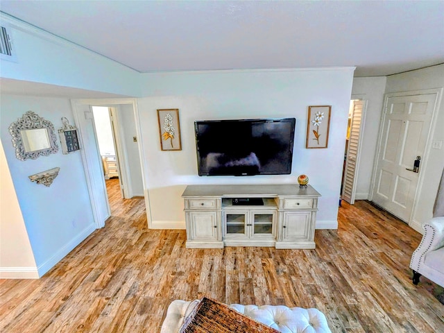 living room featuring light hardwood / wood-style flooring