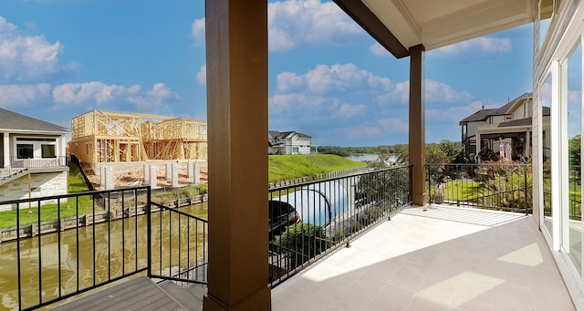 balcony with a water view