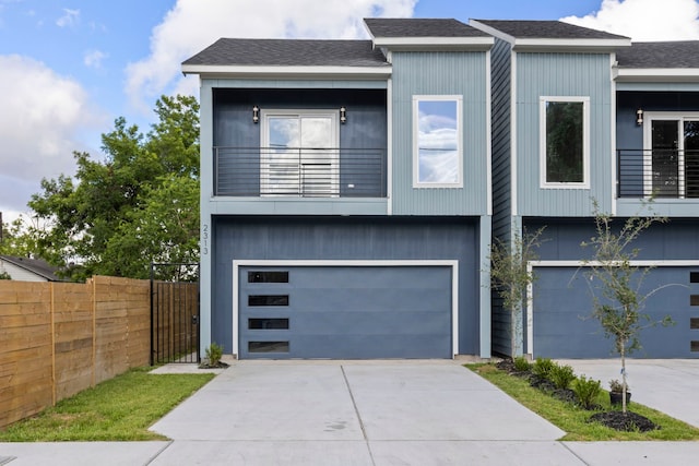 contemporary house with a garage