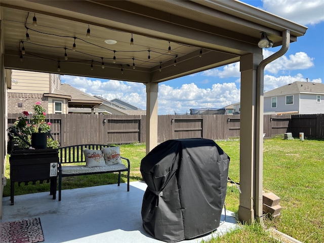 view of patio featuring area for grilling