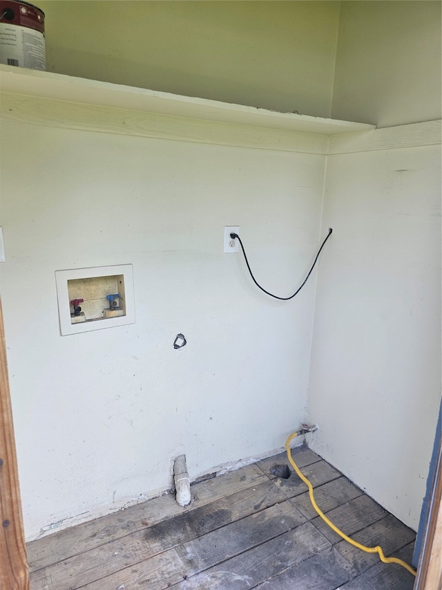 washroom featuring washer hookup and dark hardwood / wood-style flooring