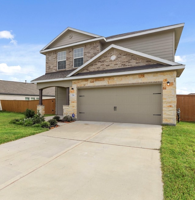 view of front of home with a front yard