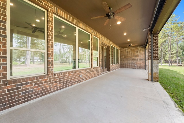 view of patio / terrace with ceiling fan