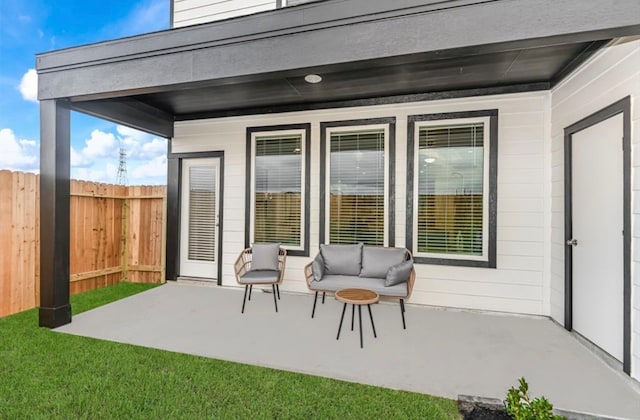 view of patio featuring an outdoor hangout area