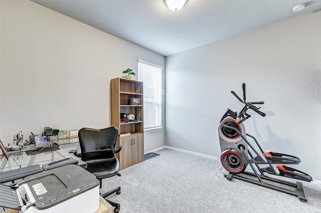 view of carpeted office space