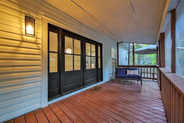 deck with french doors