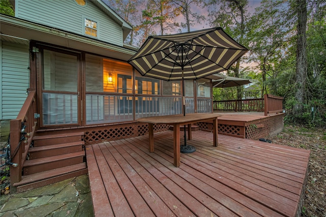 view of deck at dusk