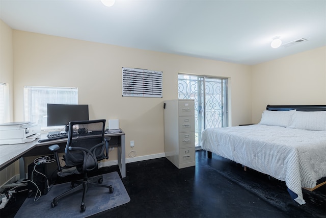 bedroom with multiple windows