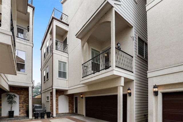 view of building exterior with a garage