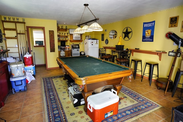 playroom with tile patterned floors and billiards