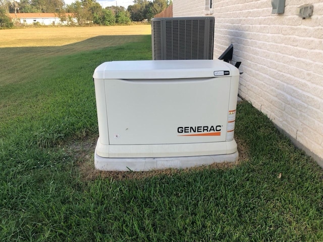 exterior details with cooling unit and a power unit