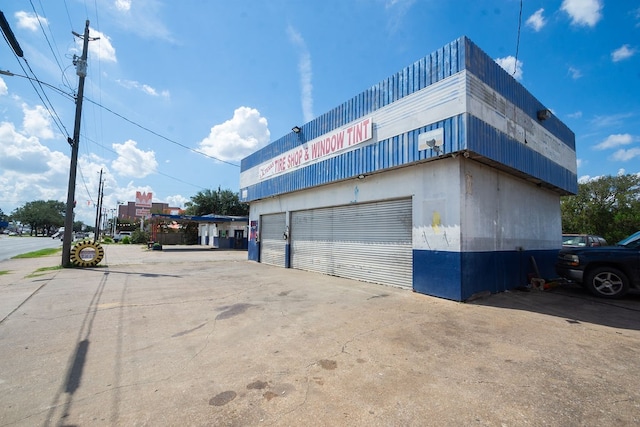 exterior space featuring a garage