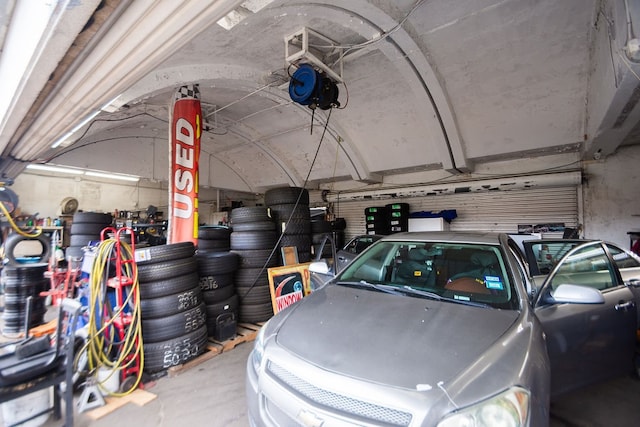 view of garage