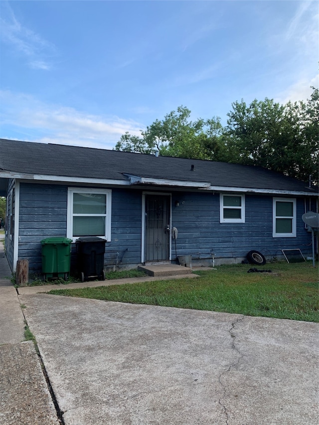 view of single story home