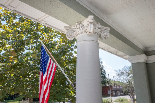 exterior details featuring ornate columns