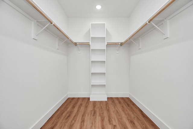 walk in closet featuring wood-type flooring