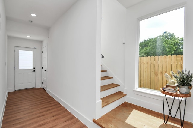 interior space with plenty of natural light and wood-type flooring