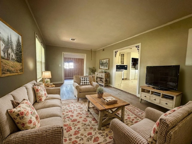 515 Breezy Ln, Wharton, TX 77488 - living area featuring baseboards and ornamental molding