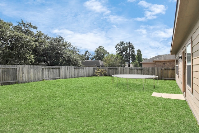 view of yard featuring a trampoline