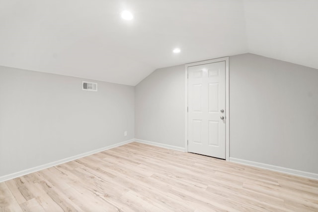 6711 River Lodge Dr, Spring, TX 77379 - additional living space with recessed lighting, lofted ceiling, light wood-type flooring, and visible vents
