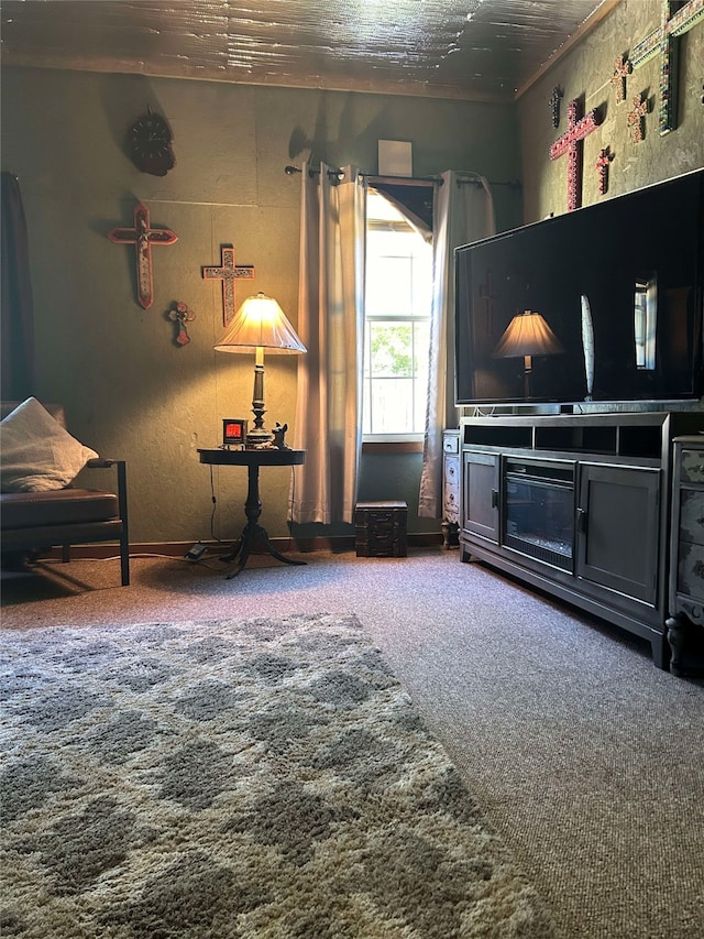 208 S Karnes Ave, Cameron, TX 76520 - living room featuring carpet flooring and baseboards