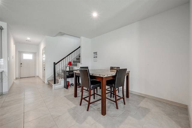 view of tiled dining area