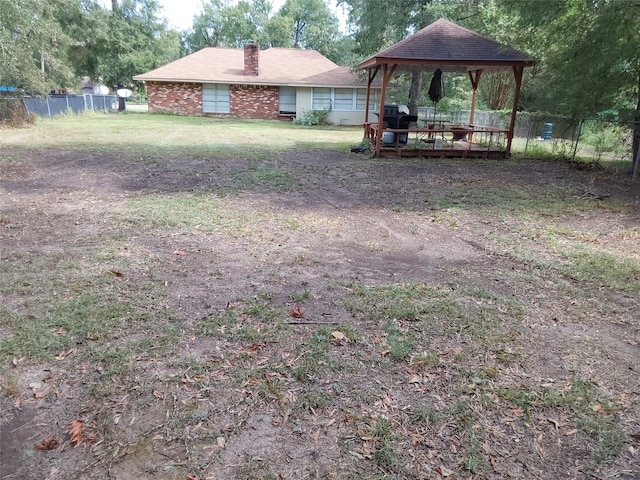 view of yard featuring a gazebo