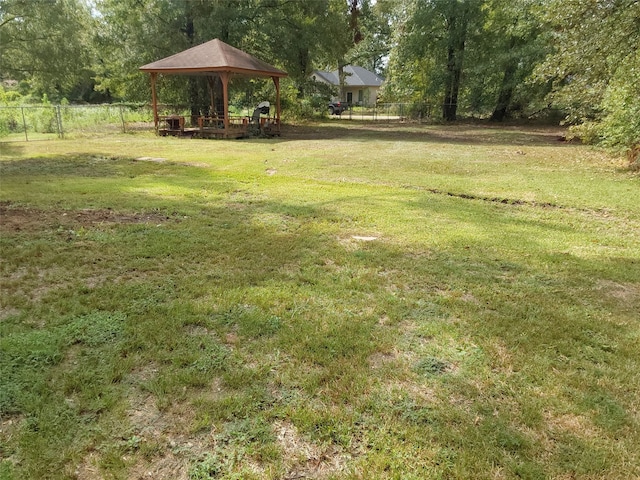 view of yard with a gazebo