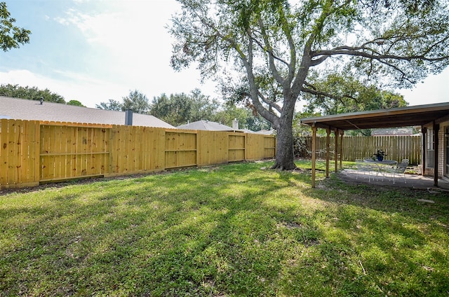 view of yard featuring a patio area