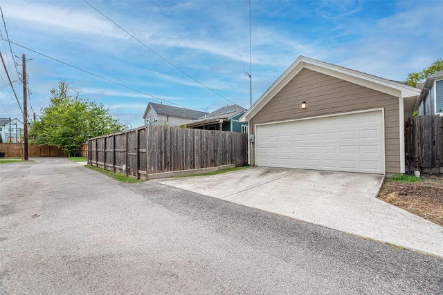 view of garage