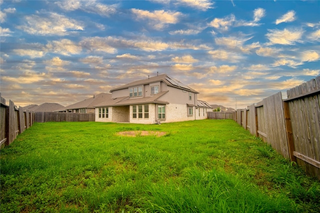 exterior space with a lawn