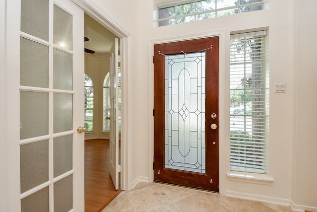 foyer featuring light hardwood / wood-style floors