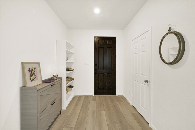 foyer with light hardwood / wood-style flooring