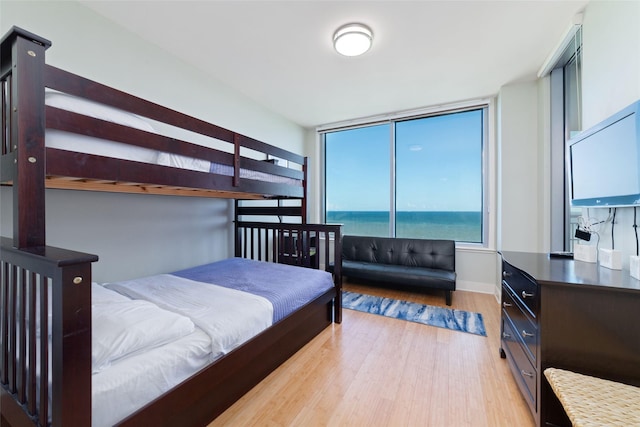 bedroom featuring light hardwood / wood-style floors