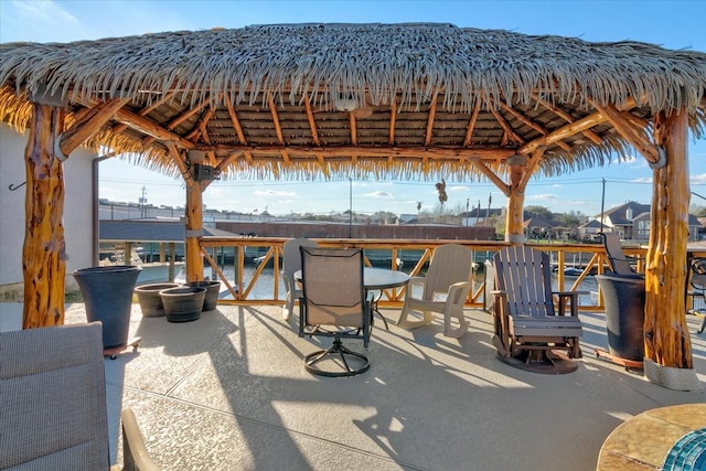 view of patio / terrace featuring a gazebo