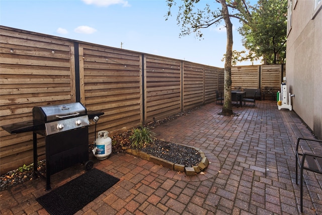 view of patio featuring grilling area