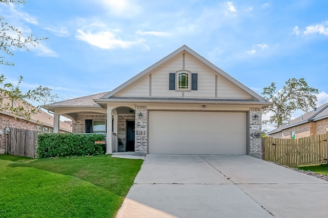 single story home with a front yard