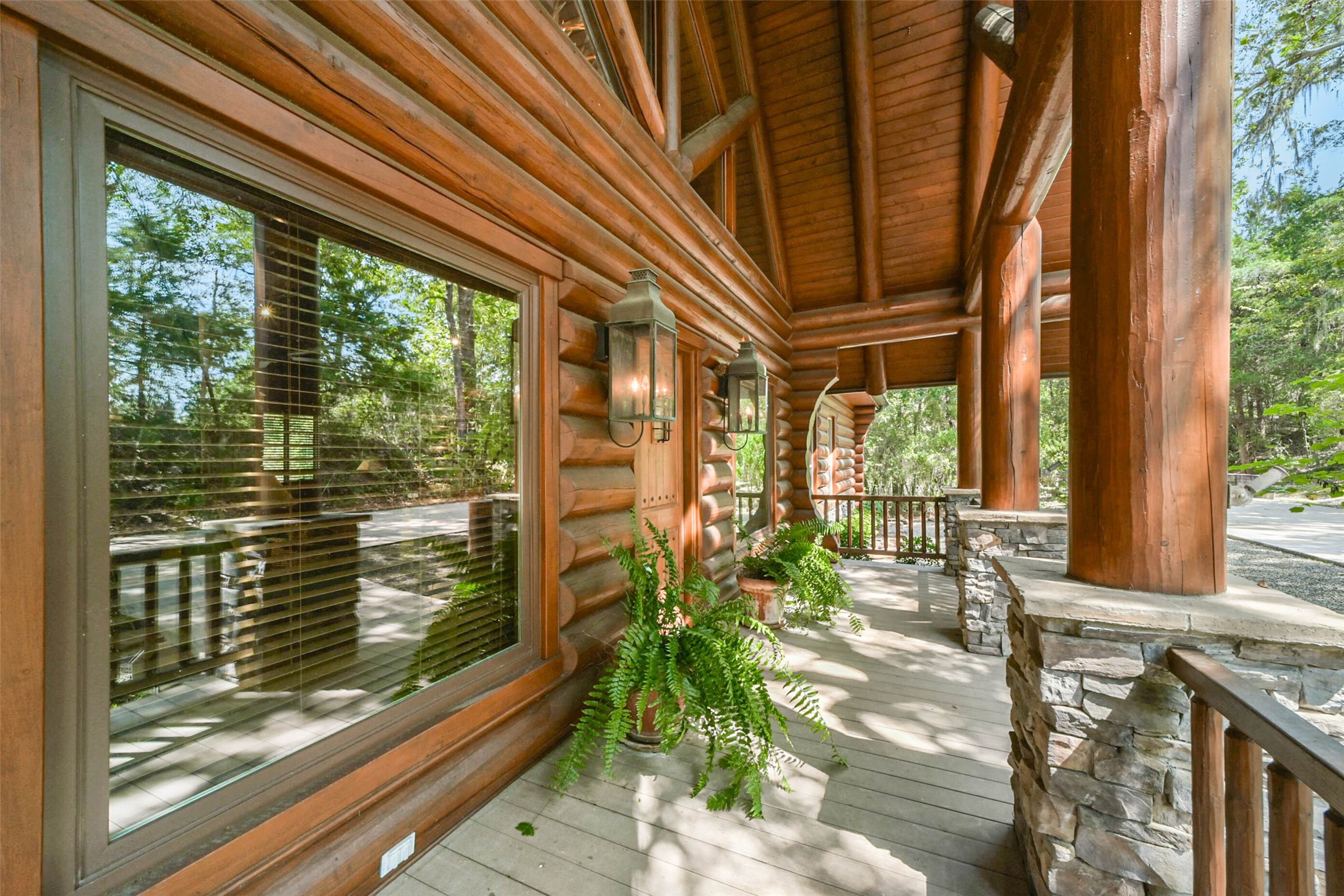 wooden deck featuring a porch